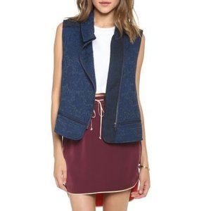 Elizabeth and James Asymmetrical Jacquard Vest Size 8